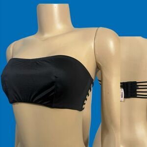 Victorias Secret Supersoft Satin sexy Strappy back Underwire bandeau bra black